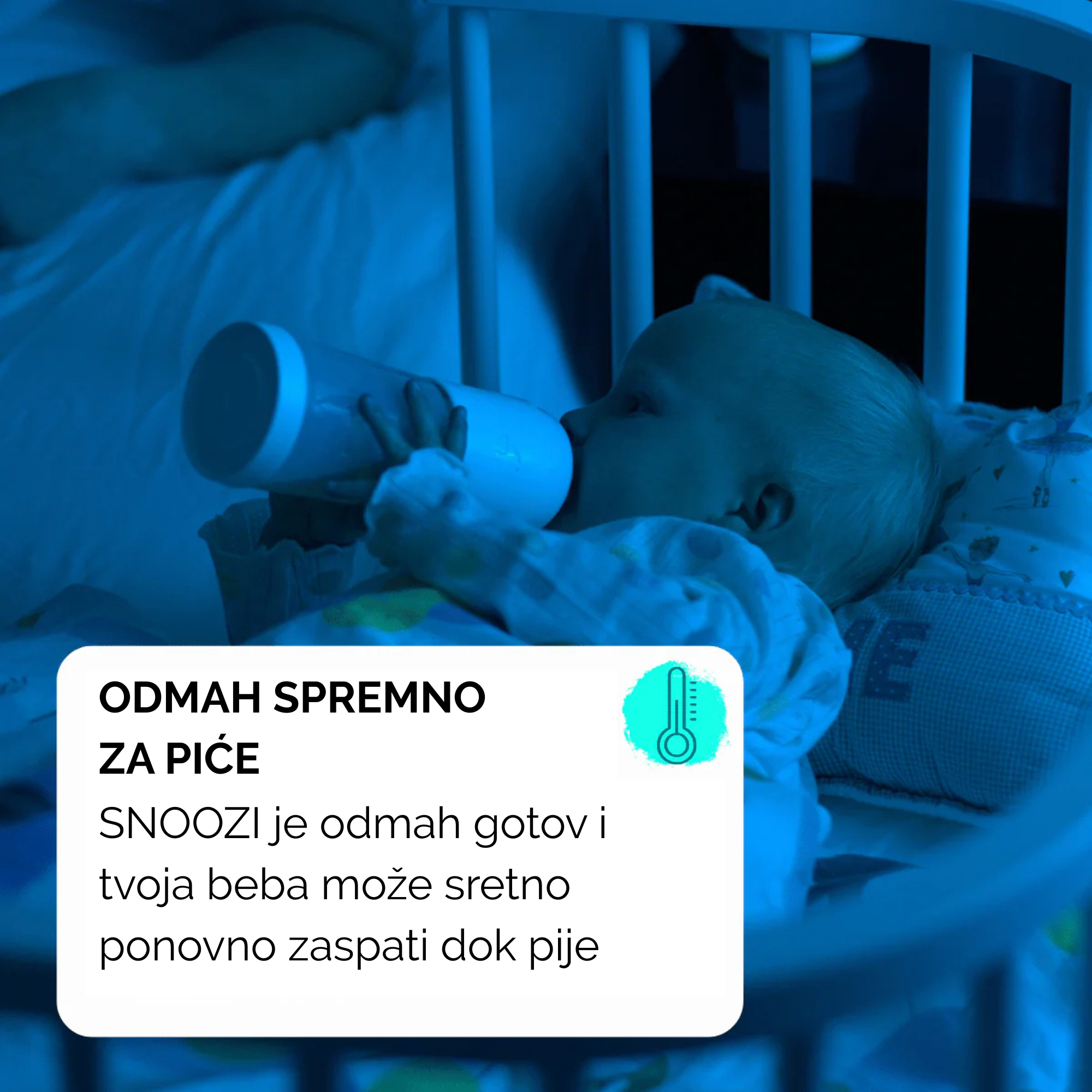 snoozi set: noćna bočica s grijačem za bočice
